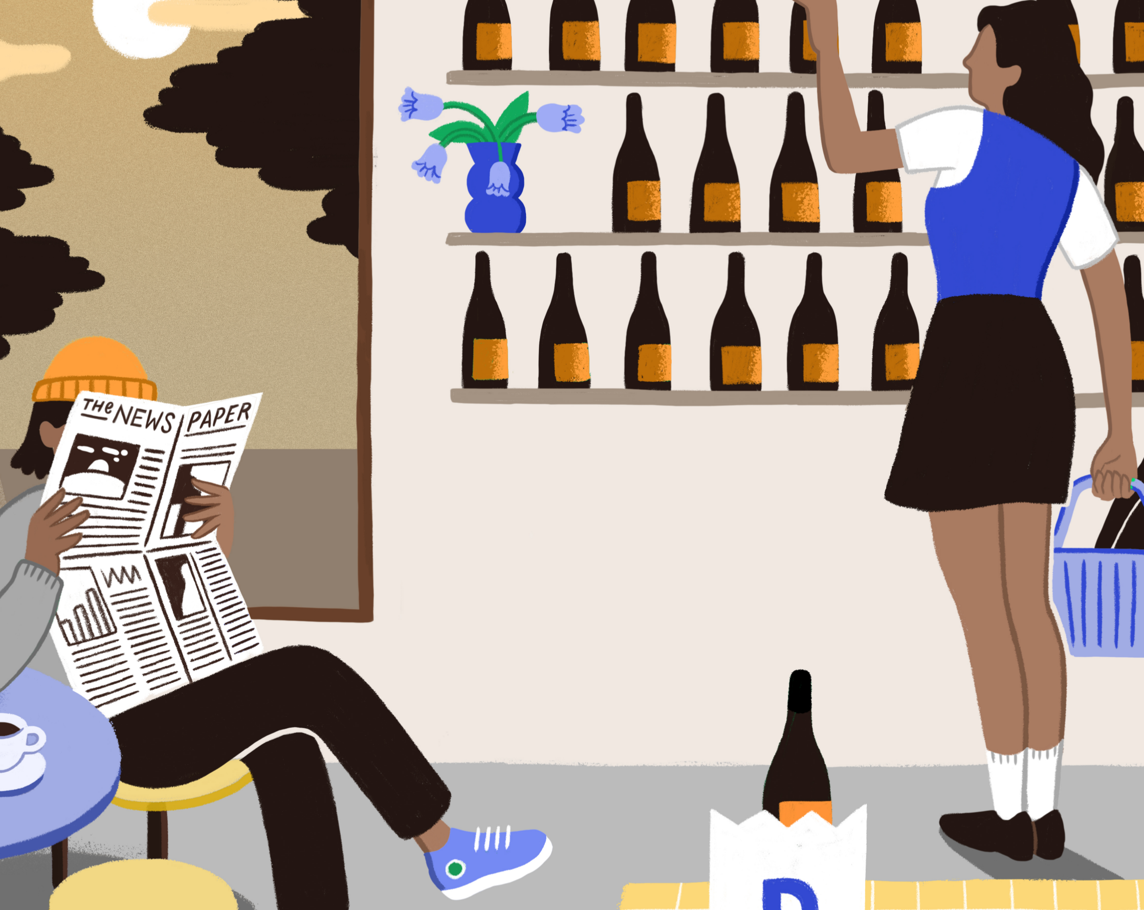 An illustration of a bar